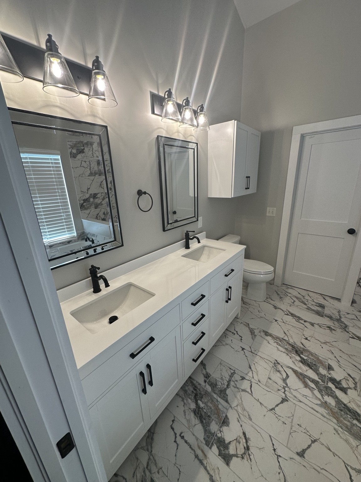 Marble-Look Shower & Bathroom